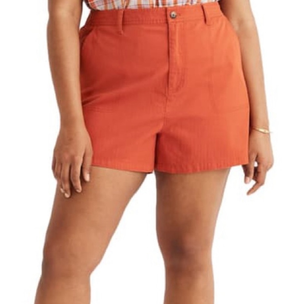 Madewell orange camp shorts